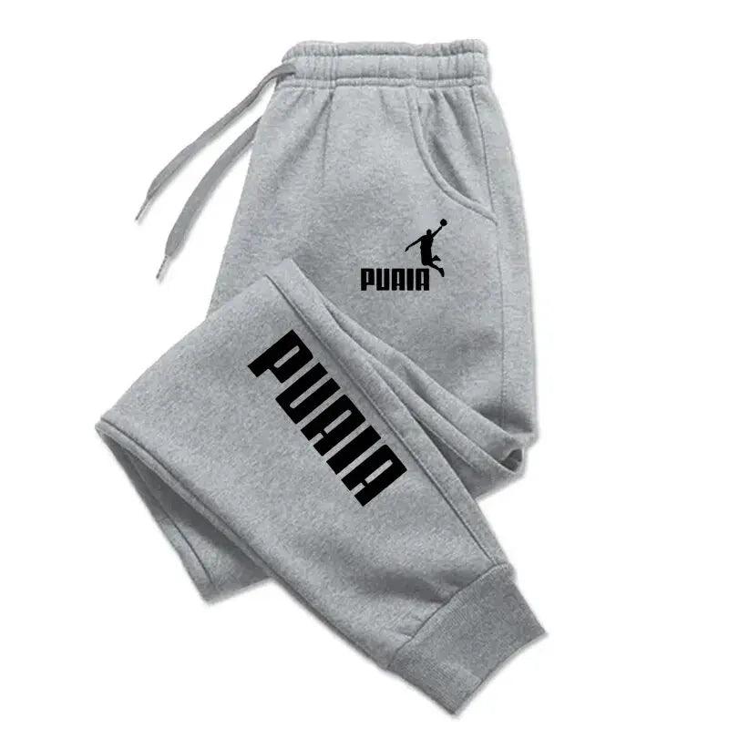 PUAIA Print Men's Pants Autumn/Winter New Sport Jogging Trousers Fitness Loose Fit Clothing Solid Color Outfit Streetwear Pants - MANDOTOS