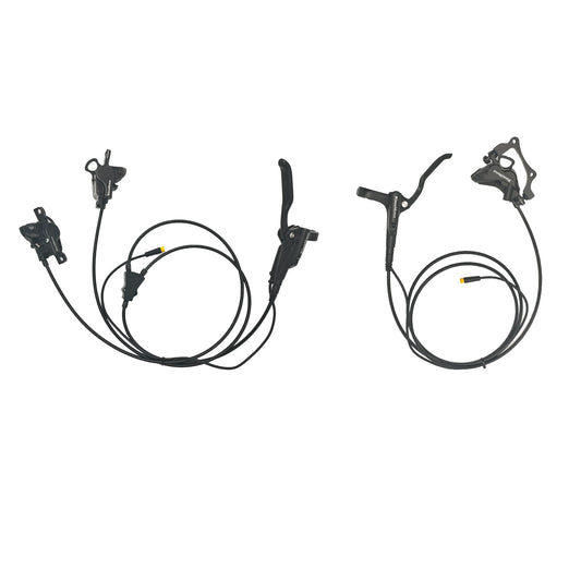 Hydraulic Disc Brake Kits with Front Dual Brake Calipers and Parking Button for Electric Bicycle Tricycle