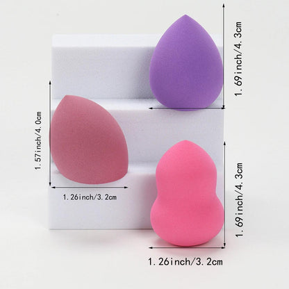 Medium Size Beauty Sponge Set Random Color and Shape Foundation Mixing Puff Liquid Cream Powder 6 12 24 36 60 Pieces - MANDOTOS