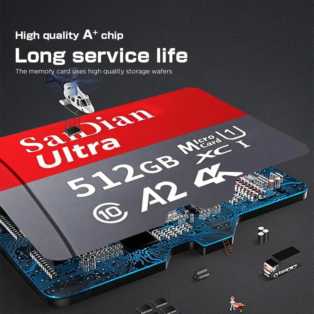 Original Flash Card 512GB Memory Card Large Capacity Micro TF Card 128GB 256GB High Speed SD Cards for PC/Phone/Camera/Mac - MANDOTOS