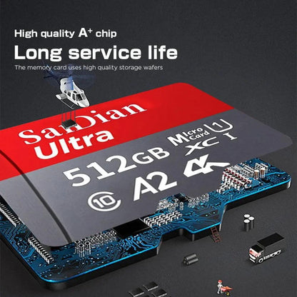 Original Flash Card 512GB Memory Card Large Capacity Micro TF Card 128GB 256GB High Speed SD Cards for PC/Phone/Camera/Mac - MANDOTOS