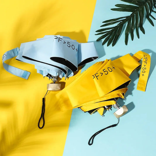 1Pc 55% Off Mini Sun Umbrella Pocket Rain Umbrella Vinyl Folding UV Ultraviolet Protection Sun Shade Pocket Parasol Capsule - MANDOTOS