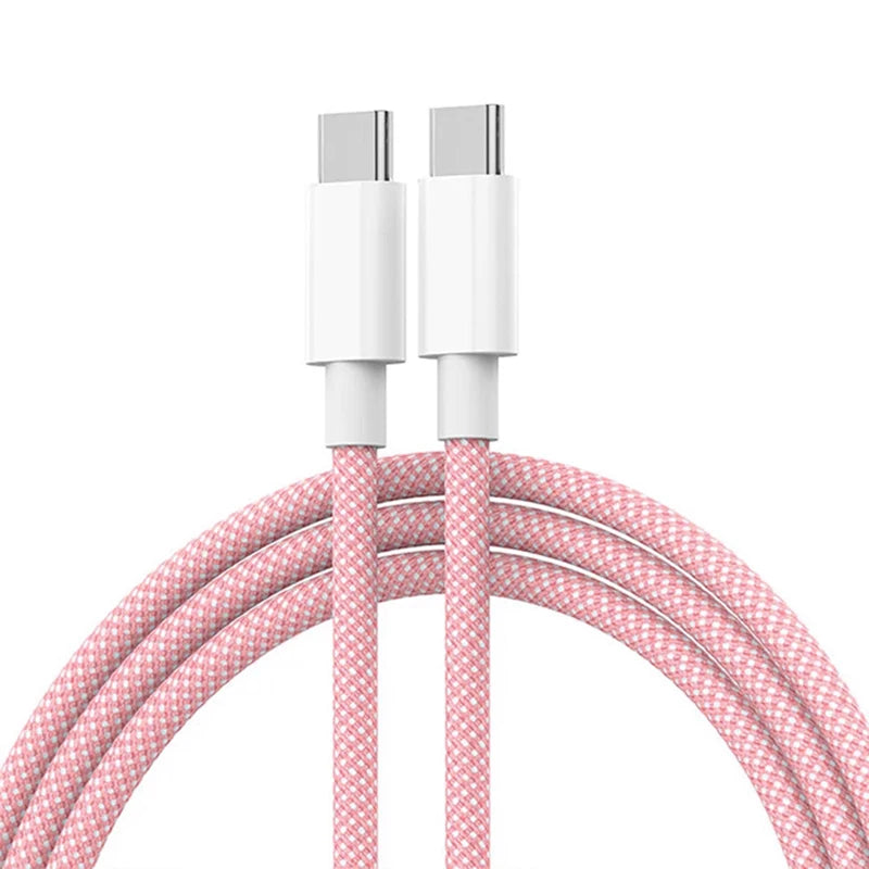 Usb C to Type C Fast Charging PD 60W Mobile Phone Date Cable For Iphone15 Android Samsung Huawei Type C Braided Charger Cable - MANDOTOS