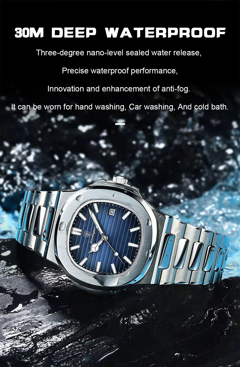 POEDAGAR Top Luxury Brand Man Watch Sports Waterproof Luminous Date Men Wristwatch Square Dial Quartz Men's Watches High Quality - MANDOTOS