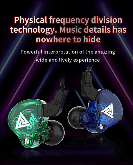 Original QKZ AK6 Copper Driver HiFi Wired Earphones 3.5MM Race Sport Headphones Bass Stereo Headset Music Earbuds In Ear With Microphone - MANDOTOS