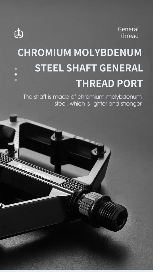 WEST BIKING Bicycle Pedals Sealed DU Bearing Nonslip Pedal Mountain Road Bike Cycling Alloy MTB Pedal Bicycle Accessories