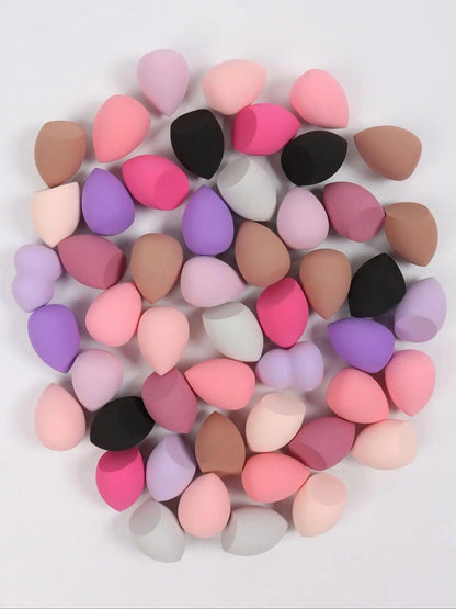 Medium Size Beauty Sponge Set Random Color and Shape Foundation Mixing Puff Liquid Cream Powder 6 12 24 36 60 Pieces - MANDOTOS