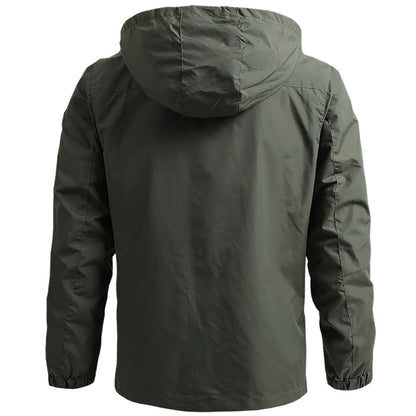 Windbreaker Men Tactical Jacket Waterproof Outdoor Hooded Coat Sports Military European Size S-5XL Field Climbing Thin Outwear - MANDOTOS