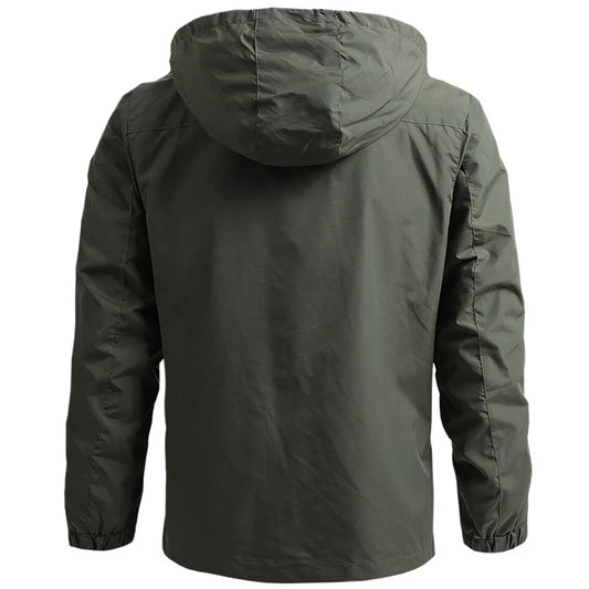 Windbreaker Men Tactical Jacket Waterproof Outdoor Hooded Coat Sports Military European Size S-5XL Field Climbing Thin Outwear - MANDOTOS