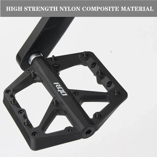 RGO Bicycle Pedals Mtb Nylon Platform Footrest Flat Mountain Bike Paddle Grip Pedalen Bearings Footboards Cycling Foot Hold