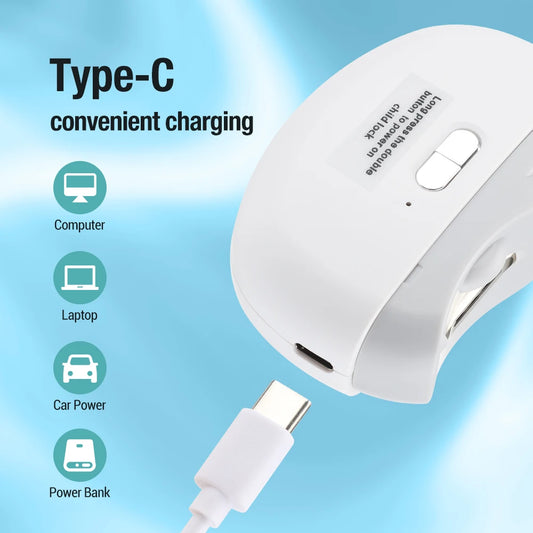 Electric Nail Clipper Grinding and Polishing with Light Automatic Nail Trimmer Rechargeable Nail Cutter Manicure for Baby Adult - MANDOTOS