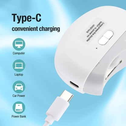 Electric Nail Clipper Grinding and Polishing with Light Automatic Nail Trimmer Rechargeable Nail Cutter Manicure for Baby Adult - MANDOTOS