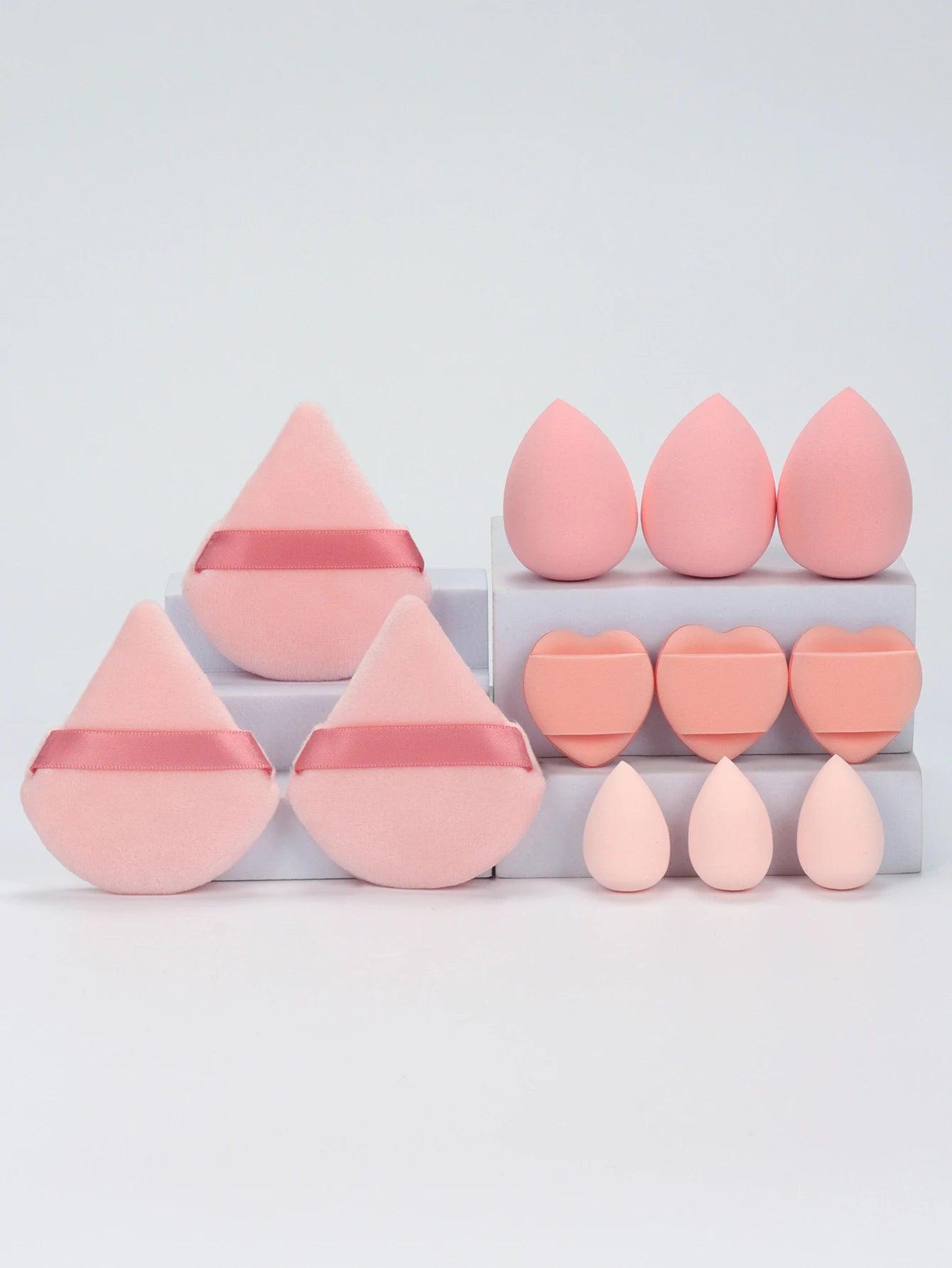 12 Piece All Purpose Makeup Sponge Set with Loose Powder Puffs Mini Air Cushion Puffs Beauty Eggs and Mini Beauty Sponges - MANDOTOS