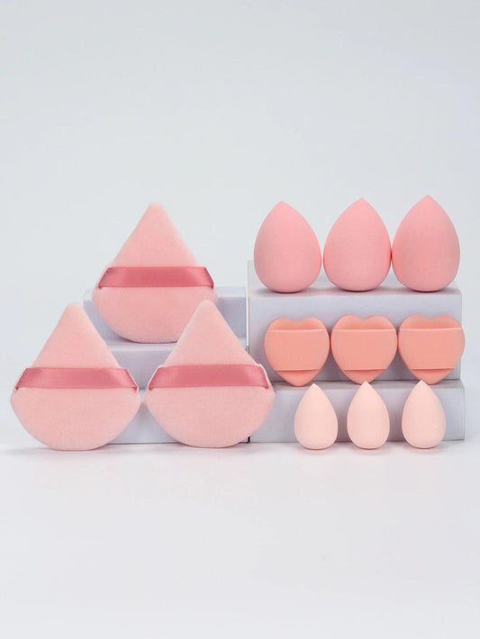12 Piece All Purpose Makeup Sponge Set with Loose Powder Puffs Mini Air Cushion Puffs Beauty Eggs and Mini Beauty Sponges - MANDOTOS