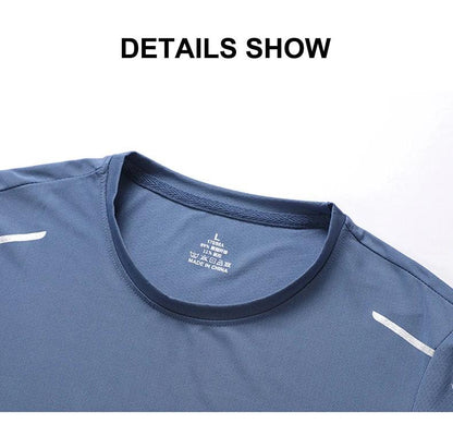 CHRLCK Men's Running Quick Drying T-shirts Breathable Hiking Fishing Tees Soft Elasticity Outdoor Sports Short Shirt Summer - MANDOTOS