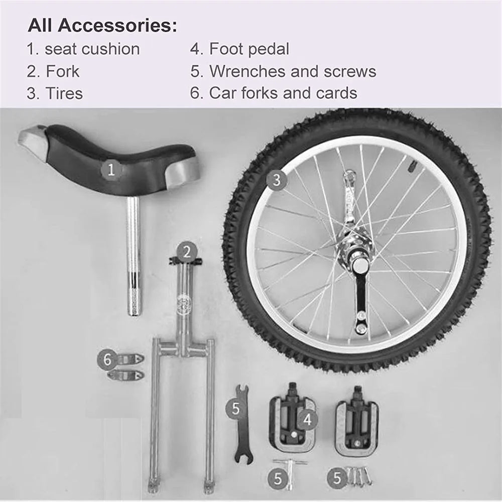 28" Unicycle with Brakes, Extra Large Heavy Duty Men Teens Boys Balance Bike, for Tall People Height 160-195Cm /63"-77"