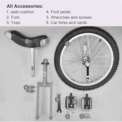 28" Unicycle with Brakes, Extra Large Heavy Duty Men Teens Boys Balance Bike, for Tall People Height 160-195Cm /63"-77"