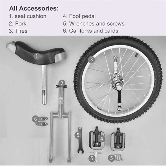 28" Unicycle with Brakes, Extra Large Heavy Duty Men Teens Boys Balance Bike, for Tall People Height 160-195Cm /63"-77"
