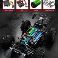 Teeggi 16101 /16102 PRO 1:16 High Speed RC Car With LED Light Drift 70KM/H 4WD RC Off-Road Car Monster Truck Toy For Kid Gifts - MANDOTOS