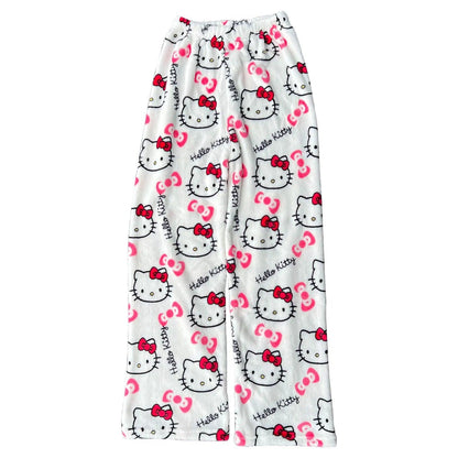 Y2K Hello Kitty Pajamas Pants Sanrio Anime Women's Pajama Pants Cartoon Couple Home Sleepwear Trousers Leisure Home Clothing - MANDOTOS