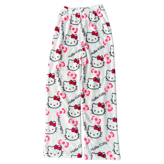 Y2K Hello Kitty Pajamas Pants Sanrio Anime Women's Pajama Pants Cartoon Couple Home Sleepwear Trousers Leisure Home Clothing - MANDOTOS