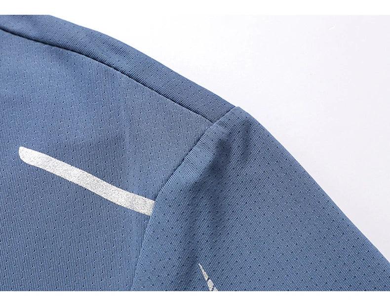 CHRLCK Men's Running Quick Drying T-shirts Breathable Hiking Fishing Tees Soft Elasticity Outdoor Sports Short Shirt Summer - MANDOTOS