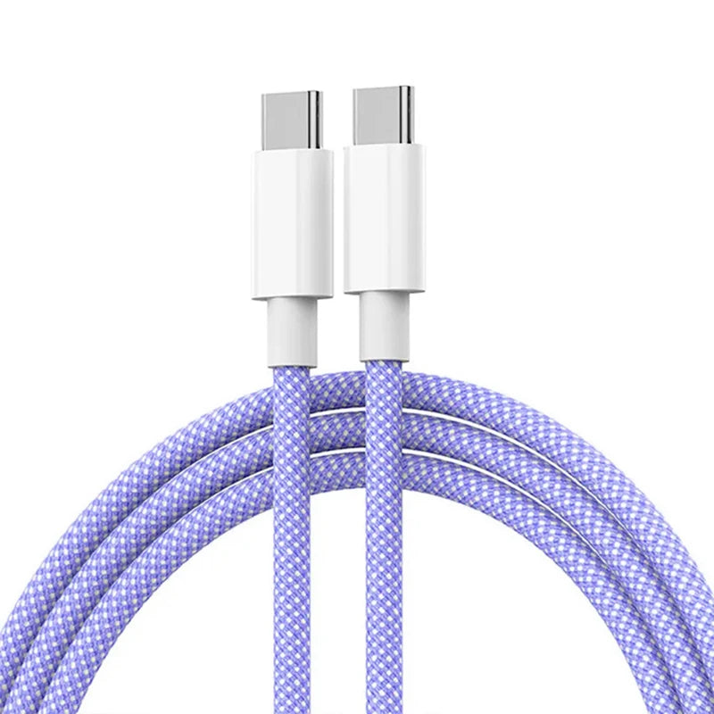 Usb C to Type C Fast Charging PD 60W Mobile Phone Date Cable For Iphone15 Android Samsung Huawei Type C Braided Charger Cable - MANDOTOS