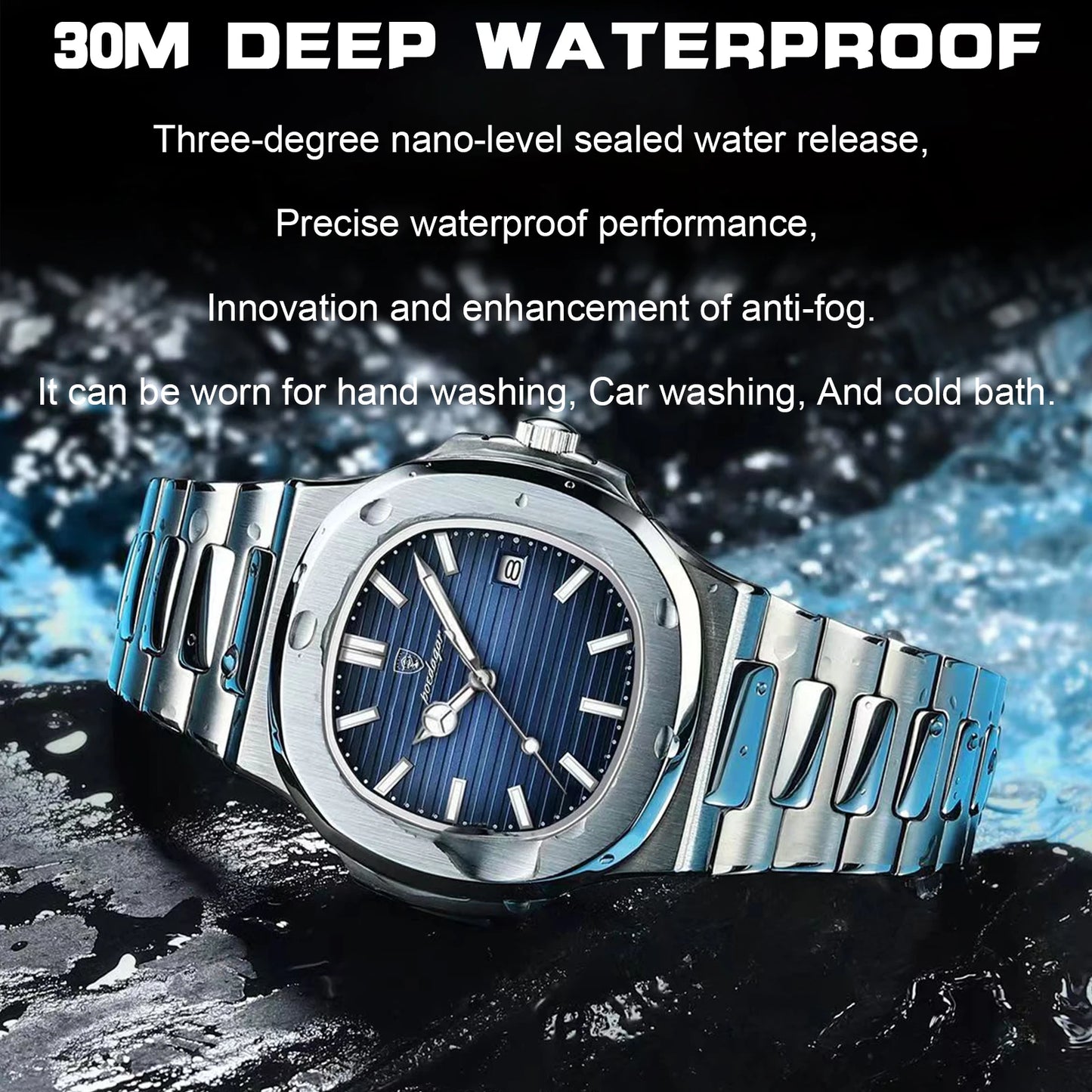 POEDAGAR Top Luxury Brand Man Watch Sports Waterproof Luminous Date Men Wristwatch Square Dial Quartz Men's Watches High Quality - MANDOTOS