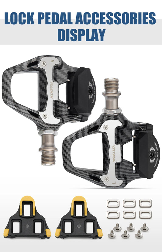 Road Bike Clipless Pedals Carbon Clip-On Pedals With Sealed Bearings Works With KEO And Shimano SPD System Locking Pedals