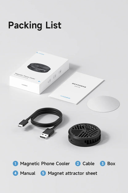 Hagibis Magnetic Cell Phone Cooler Universal Cooling Fan Mobile Phone Radiator for iPhone 16 Pro Black Shark Gaming Live Stream - MANDOTOS