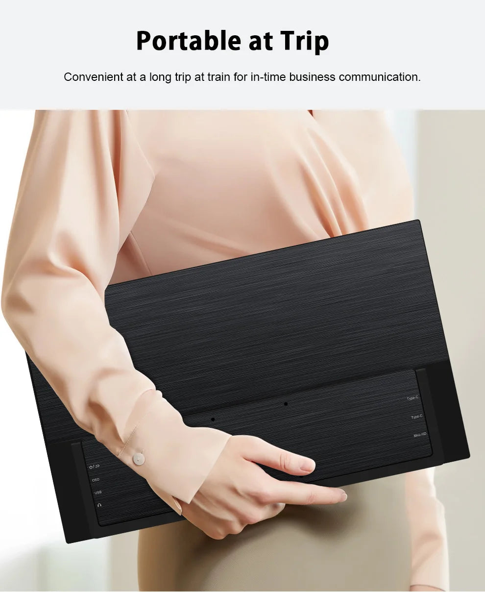 ZEUSLAP 18.5" Touch Screen Portable Monitor 100Hz 100% sRGB With Screen Holder Stand For Laptop Phone Xbox PS4 PS5 Switch