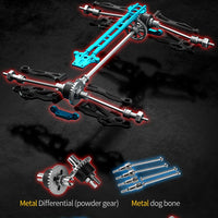 Teeggi 16101 /16102 PRO 1:16 High Speed RC Car With LED Light Drift 70KM/H 4WD RC Off-Road Car Monster Truck Toy For Kid Gifts - MANDOTOS