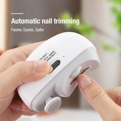 Electric Nail Clipper Grinding and Polishing with Light Automatic Nail Trimmer Rechargeable Nail Cutter Manicure for Baby Adult - MANDOTOS