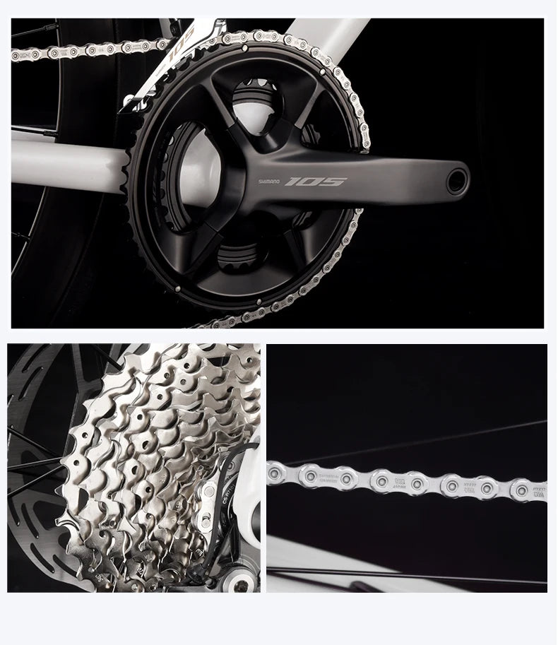 SAVA 2025NEW HAWKEYE SLR7 Carbon Fiber Road Bike with Shimano 105 DI2 R7170 Component Hydraulic Discs, Complete Adult Racing Set