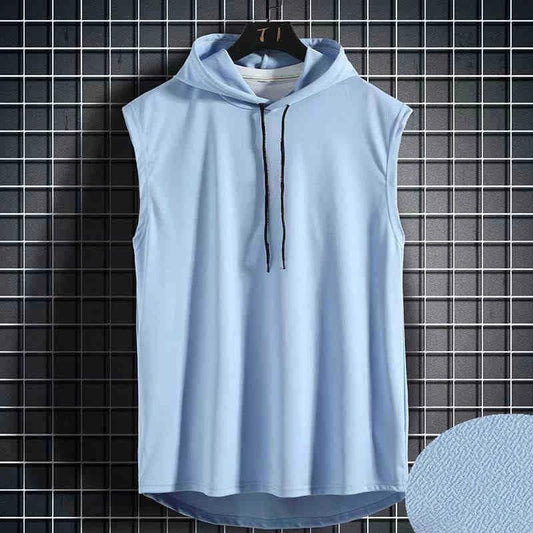 Solid Color 2023 Brand New Men's Tank Tops Vest Sleeveless Tees For Male Hooded Man Vests Tops Hip Hop Men Tank Top T shirt - MANDOTOS