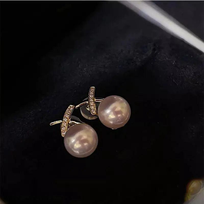 18K Golden Pearl Elegance Studs - MANDOTOS