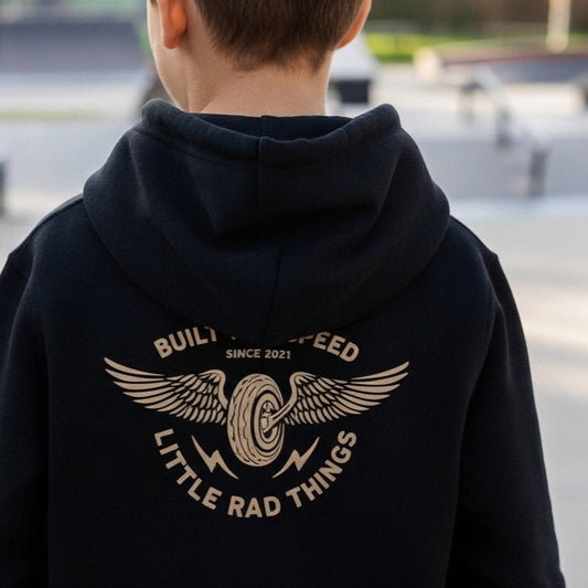 THE WINGED MECHANIC HOODIE - RECYCLED BLACK