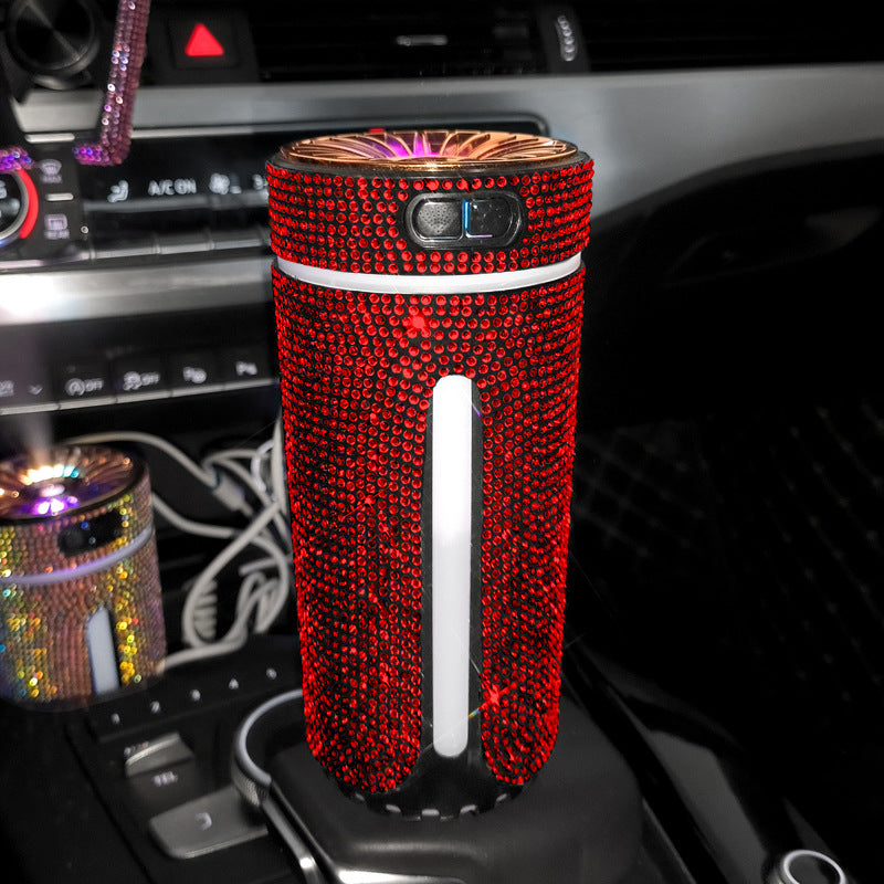 Luxury Diamond Car Humidifier LED Light Car Diffuser Auto Air Purifier Aromatherapy Diffuser Air Freshener Car Accessories For Woman - MANDOTOS