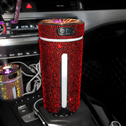 Luxury Diamond Car Humidifier LED Light Car Diffuser Auto Air Purifier Aromatherapy Diffuser Air Freshener Car Accessories For Woman - MANDOTOS