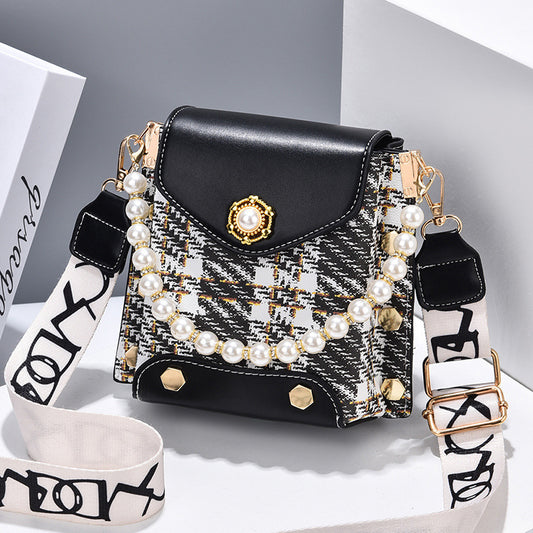 Fashion Women'S Crossbody Bag Girl'S Cute Princess Wallet Classic Shoulder Bag Summer Pearl Chain Phone Bag - MANDOTOS
