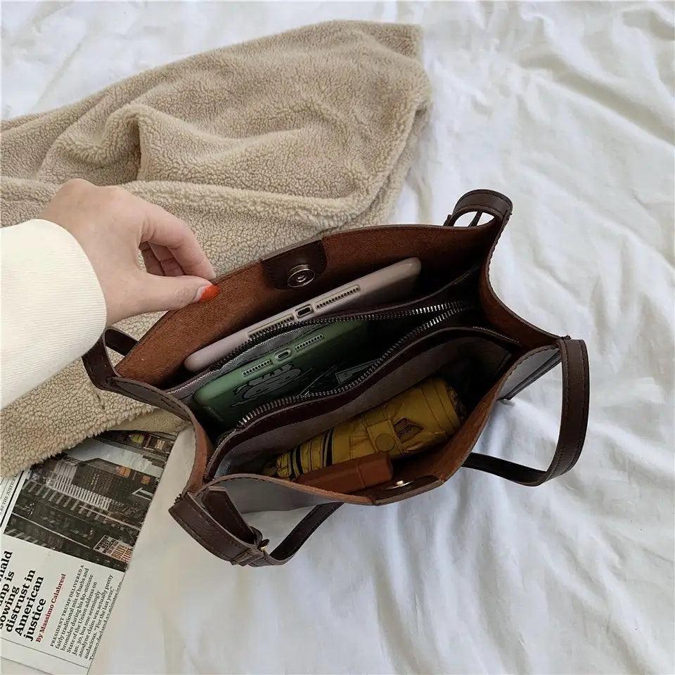 Olives Vegan Leather Tote - MANDOTOS