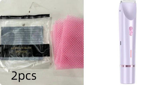 Ancient Energy 2-in-1 women's hair remover and electric shaver with double head for private, pubic, and body hair, wet and dry use.