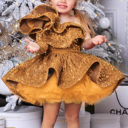 Girls walking in an Autumn/Winter one-shoulder dress by Ancient Energy, featuring a stylish and cozy design for cooler seasons.