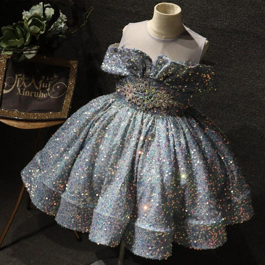 Ancient Energy girls' autumn/winter one-shoulder walking dress with stylish design and comfortable fit for girls.
