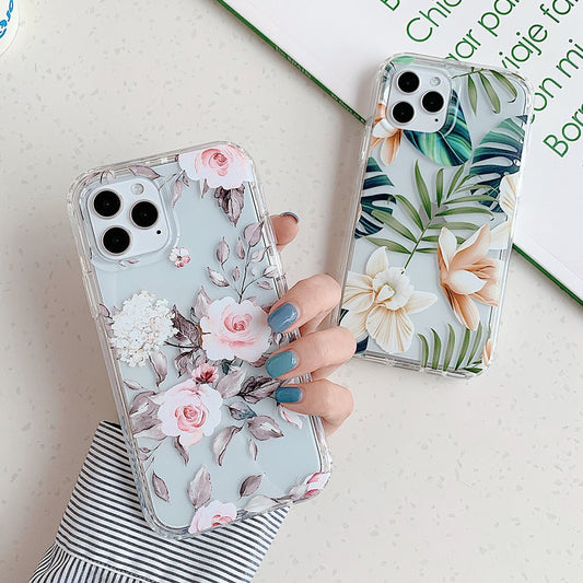 Watercolor banana leaf and floral design by Ancient Energy, ideal for protecting mobile phone cases.