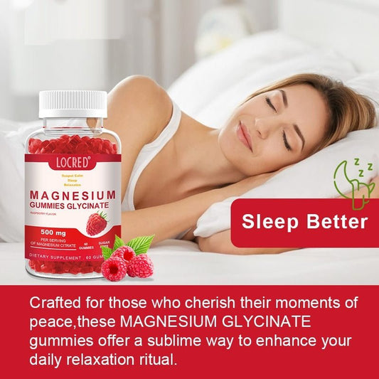 Bottled Ancient Energy Magnesium Gummies in a clear container, showing colorful gummy supplements for health and wellness.