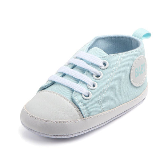 Ancient Energy canvas sports sneakers for babies and toddlers, soft sole, anti-slip baby shoes for boys and girls.