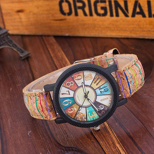 Vintage leather women's quartz wrist watch by Ancient Energy featuring a casual design and classic analog clock face.
