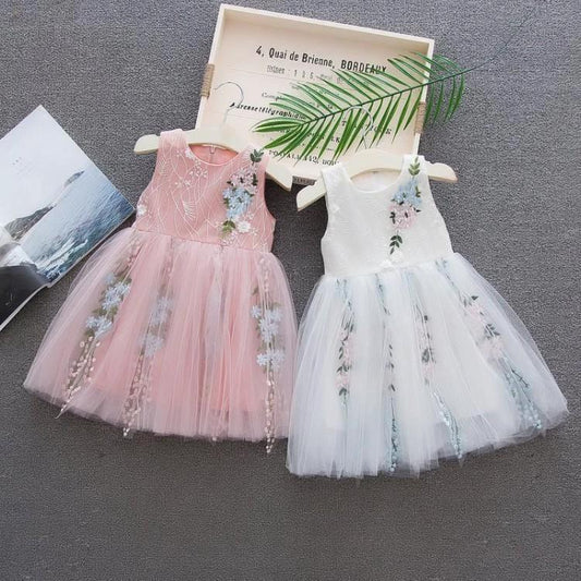 Children's Western-style baby princess dress by Ancient Energy, featuring a cute, colorful design with ruffles and floral details.