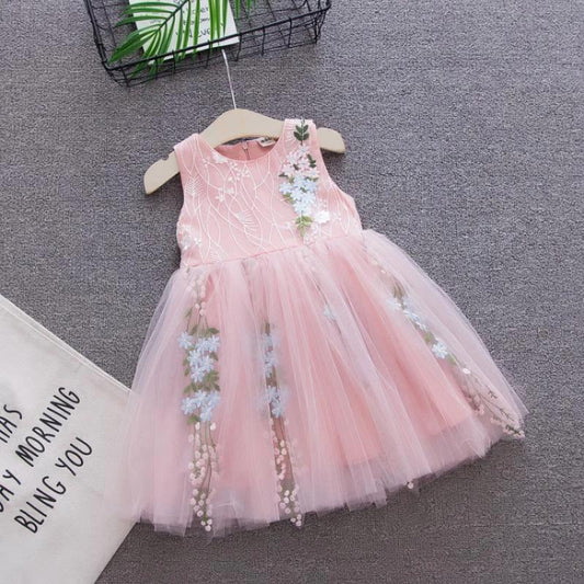 Children's Western-style baby princess dress by Ancient Energy, featuring a cute, colorful design and ruffled details.